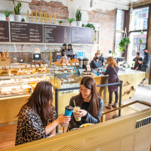 two women eating at Alforno