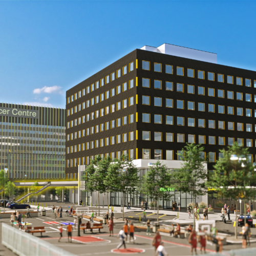 uxborough rendering showing plaza